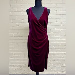Elegant Lauren Burgundy Sleeveless Velvet Dress